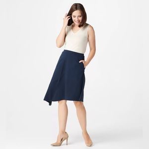 Elizabeth Clarke Women’s Asymmetrical Ponte Knit Skirt Stain-Tech Size 2X NWOT
